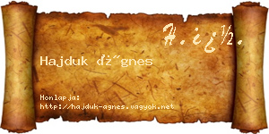 Hajduk Ágnes névjegykártya